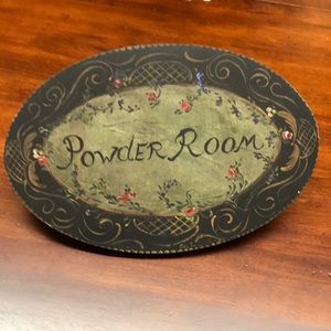 POWDER ROOM Shabby Chic Wooden Plaque